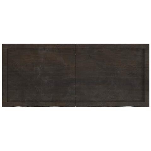 Ripiano Marrone Scuro 120x50x (2-6) cm Massello Rovere Trattato - Foto 9