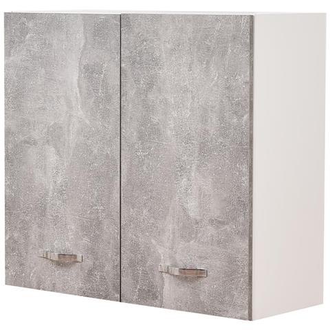 Pensile Da Cucina Armadio Sospeso Da Parete Doppia Anta Colore Grigio Cemento - Foto 1