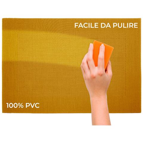 Set Tovagliette Americane Cucina Antiscivolo In Tinta Unita Lavabili In Vari Colori Set 6 Senape - Foto 5