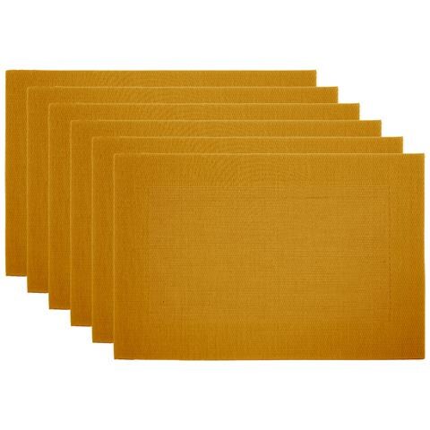 Set Tovagliette Americane Cucina Antiscivolo In Tinta Unita Lavabili In Vari Colori Set 6 Senape - Foto 1