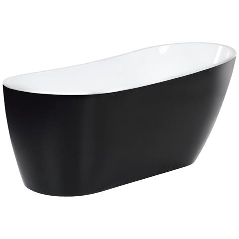 Vasca Da Bagno Freestanding Solarte 170 X 78 Cm Nero /bianco - Foto 8