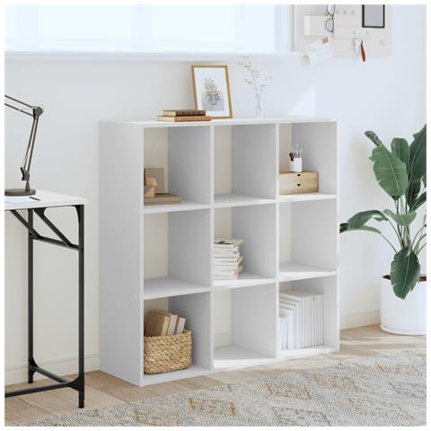 Libreria Bianca 102x32x102 Cm In Legno Multistrato - Foto 3