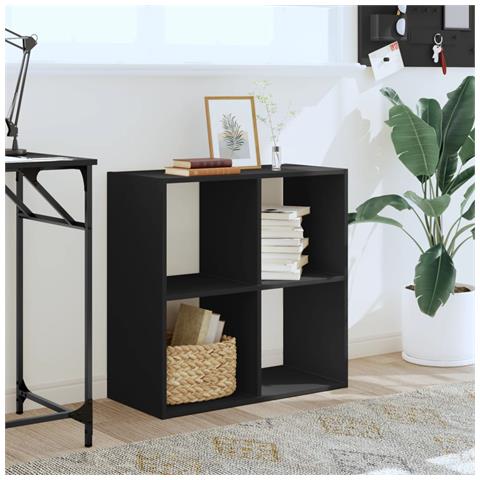 Libreria Nera 68,5x32x68,5 Cm In Legno Multistrato - Foto 3