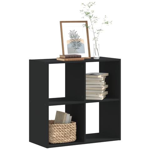 Libreria Nera 68,5x32x68,5 Cm In Legno Multistrato - Foto 1