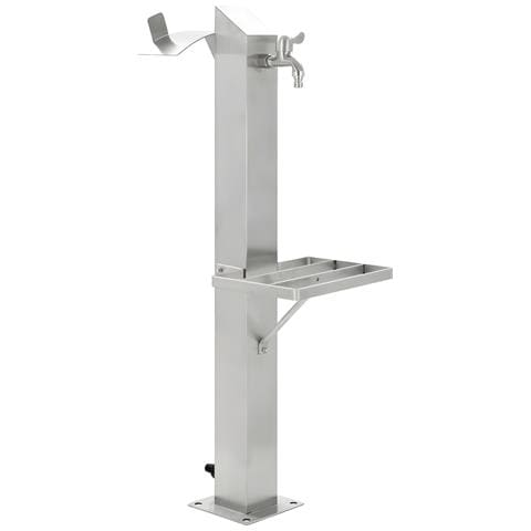 Fontana Da Giardino A Colonna Esterno Magnolia Acciaio Inox Spazzolato H 95 Cm - Foto 1