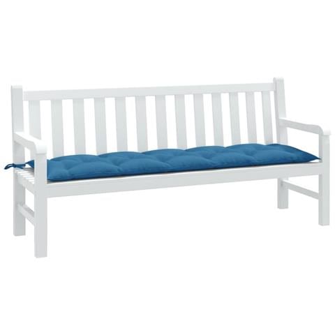 Cuscino Panca Da Giardino Blu Mélange 180x50x7 Cm In Tessuto - Foto 1