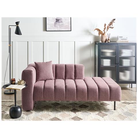 Chaise Longue Versione Sinistra Lannils Tessuto Rosa - Foto 1