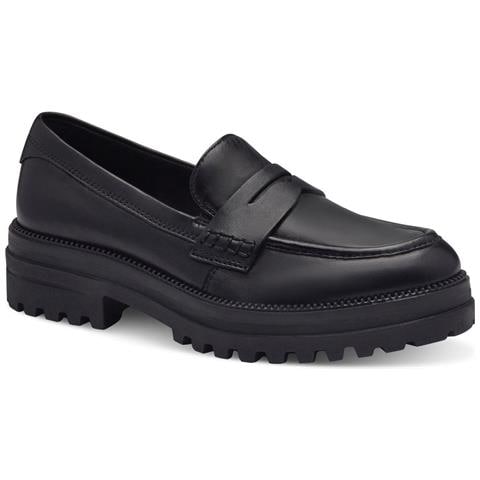 Black Casual Closed Loafers Mocassino Pelle Scarpe Donna Nero Eu 38, 1-24700-42 001 - Foto 1