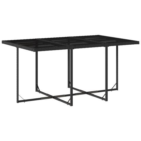 Set da Pranzo da Giardino 11 pz con Cuscini in Polyrattan Nero - Foto 2