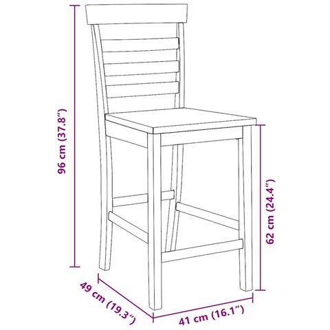 Sgabelli da Bar 2 pz Bianchi in Legno Massello di Hevea - Foto 2