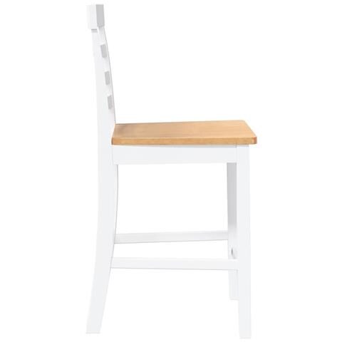 Sgabelli da Bar 2 pz Bianchi in Legno Massello di Hevea - Foto 10