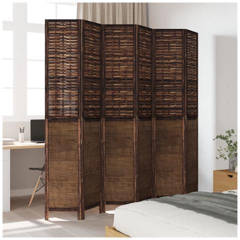 Divisorio Ambienti 6 Pannelli Marrone Scuro Massello Paulownia - Foto 3