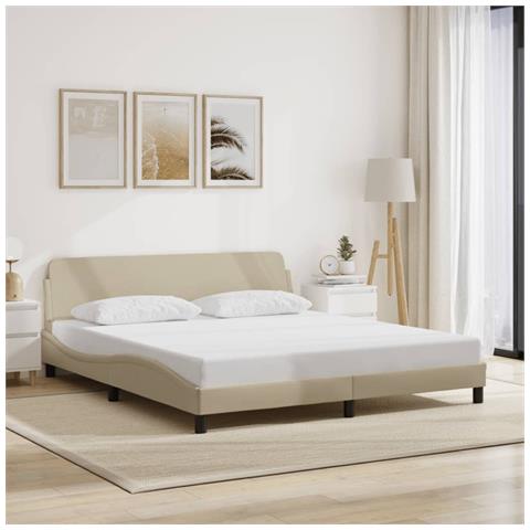 Giroletto Senza Materasso Crema 180x200 Cm In Tessuto - Foto 1