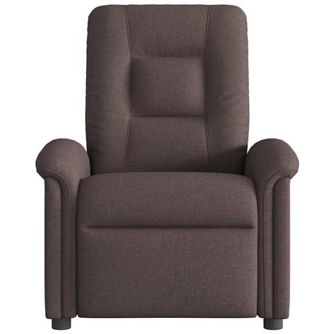 Poltrona Reclinabile Marrone Scuro In Tessuto - Foto 3