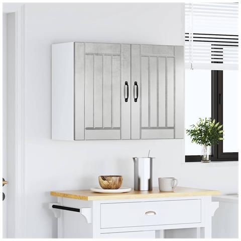 Pensile Da Cucina Lucca Grigio Cemento In Legno Multistrato - Foto 2