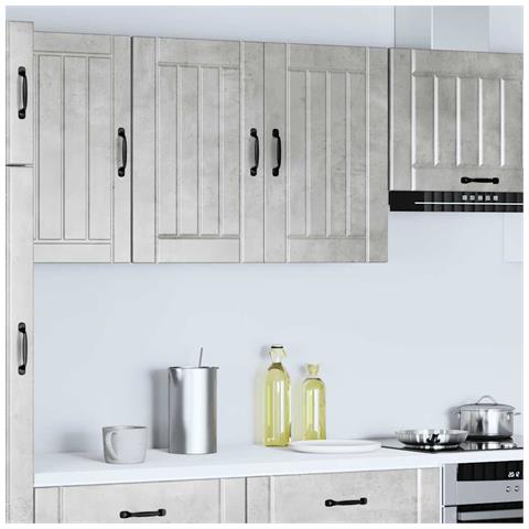 Pensile Da Cucina Lucca Grigio Cemento In Legno Multistrato - Foto 3