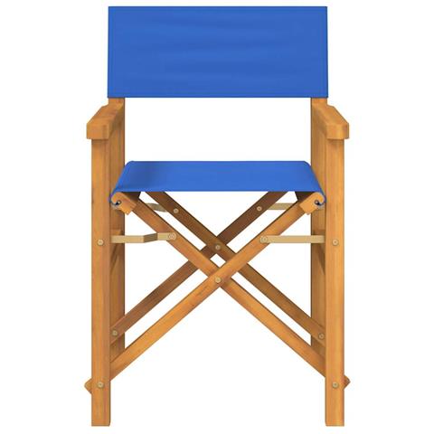 Sedia Da Regista Pieghevole Blu In Legno Massello Di Teak - Foto 3
