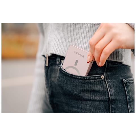 Charge 'n' Go Magnetic Wireless Polimeri di litio (LiPo) 10000 mAh Carica wireless Rosa - Foto 2