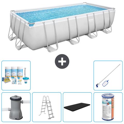 Piscina Fuori Terra - Rettangolo - 488x244x122 Cm - Grigio - Include Accessori Coordinati Cb32 - Foto 1