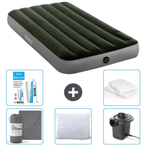 Set Materassino Gonfiabile - 191x99x25 Cm - Verde - Include Accessori Coordinati Cb10 - Foto 1