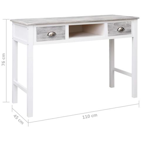 Lusso Casadino -  Scrivania Grigia 110x45x76 Cm In Legno - Foto 8