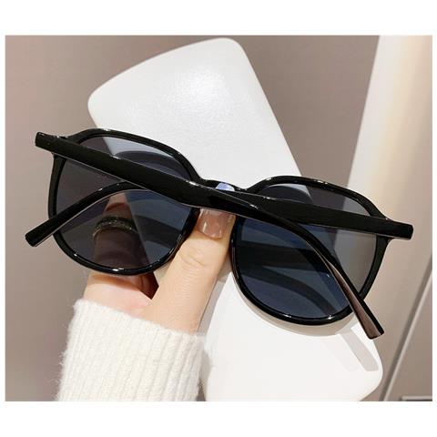 Occhiali Da Sole Oversize Con Montatura Nera E Lenti Grigio-nere - Foto 4
