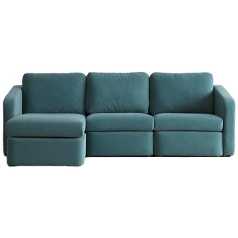 Konekt Divano Componibile 3 Posti Blu Con Pouf - Foto 1