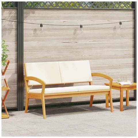 Panchina da giardino con cuscini 115x70x72 cm in legno massello di acacia - Foto 2
