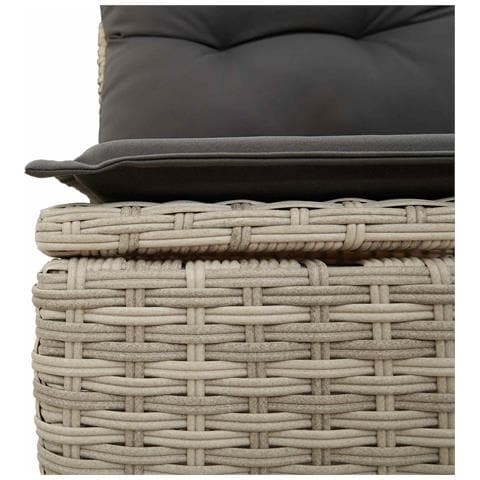 Set di 5 Pezzi di Divano da Giardino con Cuscini Grigio Chiaro in Polyrattan - Foto 2