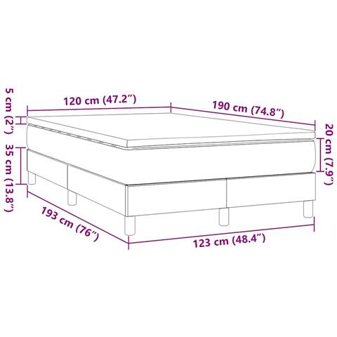Giroletto a Molle con Materasso Crema 120x190 cm in Tessuto - Foto 8