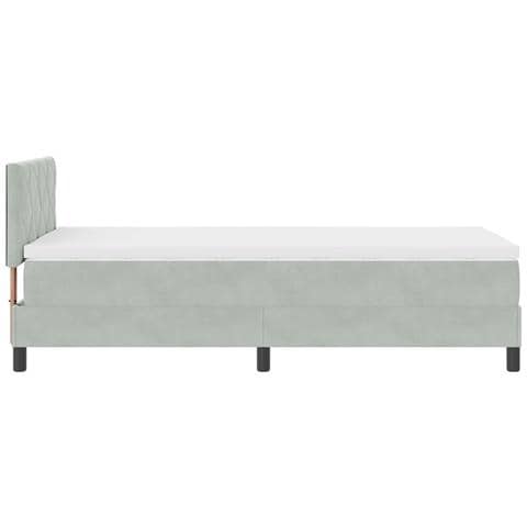 Letto con box spring e materasso  Grigio chiaro 90x200 cm Velluto - Foto 9