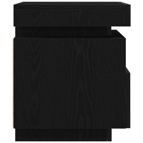 Comodino con luci LED 2 pezzi Nero Rovere 40x39x48,5 cm - Foto 9