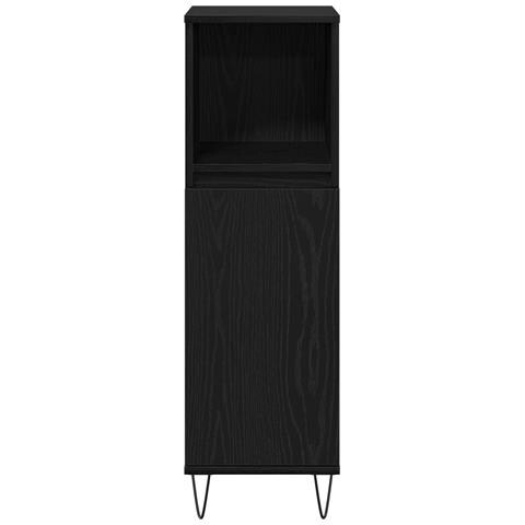 Set di Mobili da Bagno in 3 Pezzi Rovere Nero Legno Ingegnerizzato - Foto 9