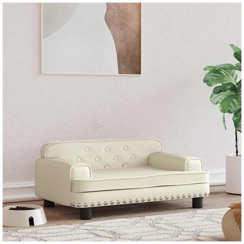 Lettino per Cani Crema 70x45x30 cm in Similpelle - Foto 2