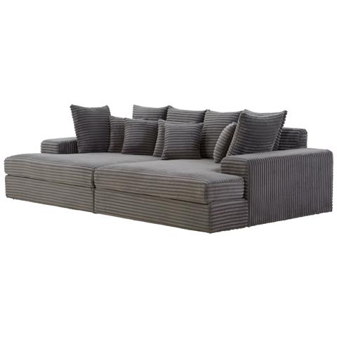 Cardiff Divano Deep 4 Posti In Velluto A Coste Grigio Antracite - Foto 5