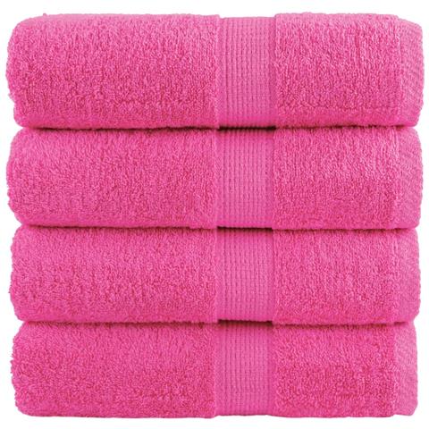 Asciugamani Premium SOLUND 4 pz Rosa 30x30 cm 600 g/m² - Foto 1