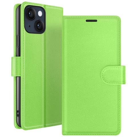 Custodia A Portafoglio Per Iphone 14 Plus Con Supporto E Linguetta Magnetica, Verde - Foto 1