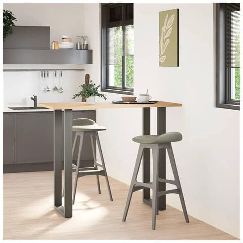 Gambe per tavolo da bar a forma di U 2 pz Antracite 40x(110-111) cm Acciaio - Foto 2