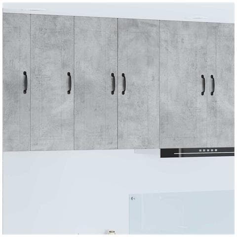 Pensile cucina Grigio cemento 30 x 31 x 80 cm Legno multistrato - Foto 2