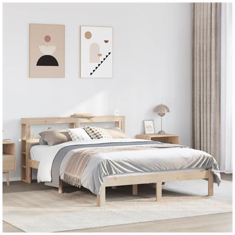 Giroletto con Testiera 120x190 cm in Legno Massello di Pino - Foto 2