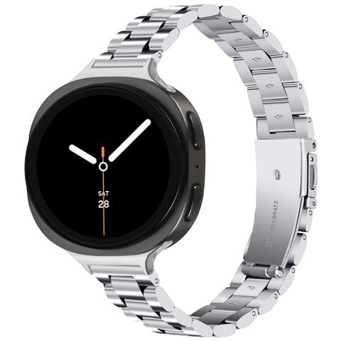 Cinturino Sottile A Tre Perle In Acciaio Inossidabile Compatibile Con Samsung Galaxy Watch 8/8 Classic Silver - Foto 1
