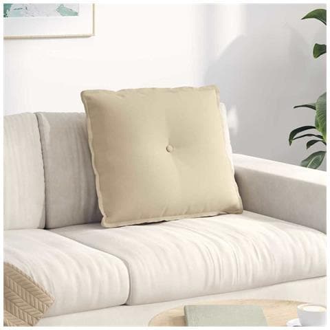 Cuscino per Schiena Crema 60 x 50 cm Tessuto in Microfibra - Foto 2