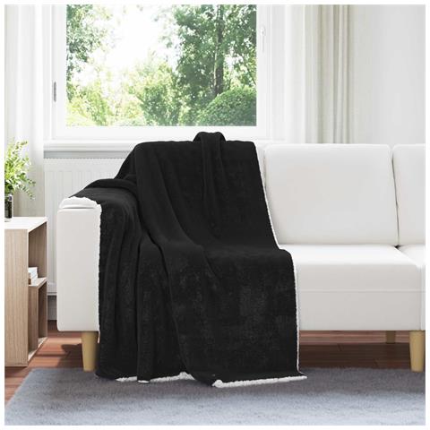 Coperta Nero 130 x 150 cm Panno - Foto 2