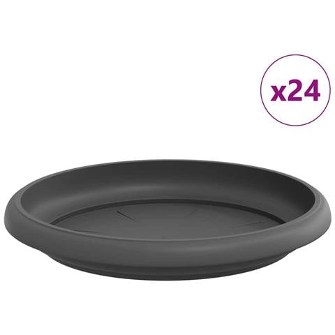 Vassoio Rotondo per Fiori 24 pcs Nero Ø 15,5 x 2 cm Plastica - Foto 1