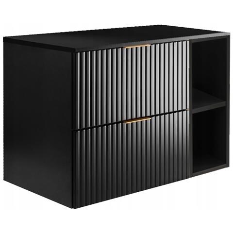 | Set di mobili da bagno - nero opaco - scaffalatura | 80/57/46 cm & 35/139/31 cm | Mobili sottolavabo, mobili da bagno, armadio alto, mobile da bagno - Foto 10