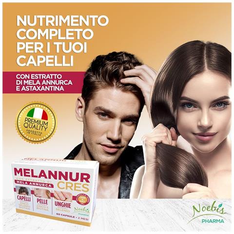 MelannurCres 60 Capsule - Mela Annurca, Astaxantina, Zinco, Rame, Selenio e Biotina - Capelli, Pelle e Unghie - Foto 2