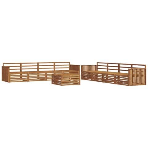 Set di divani da esterno 9 pcs Naturale - Foto 1