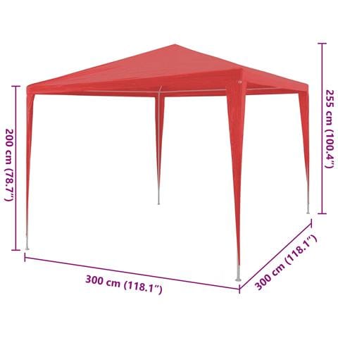 Tenda Party Rosso 300 x 300 x 255 cm PE e Acciaio - Foto 7