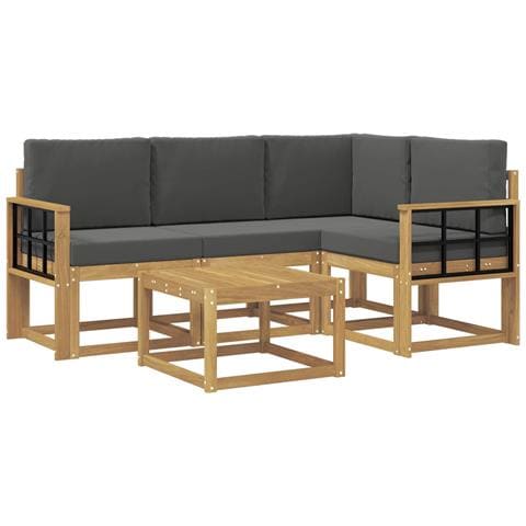 Set di divani da esterno con cuscino 5 pcs Bianco e Antracite - Foto 1