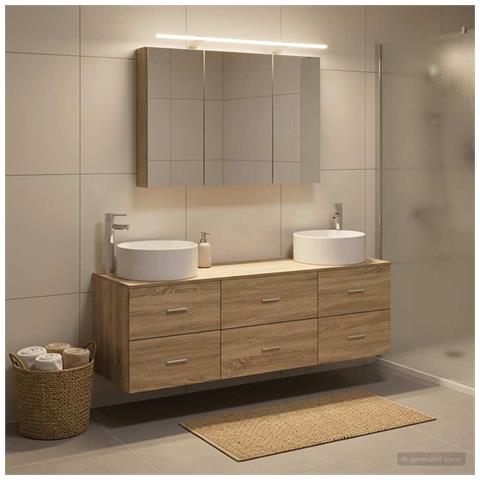 Set di mobili per il bagno 4 pcs Rovere Sonoma - Foto 2